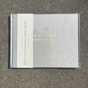 C.R. Gibson Silver 25th Anniversary Guest Book, 200 Pages, 8.6" W x 6.3" L